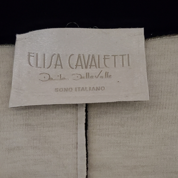 Elisa Cavaletti Size L Black Long Sleeve Zip-Up Blouse - Picture 4 of 16